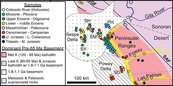 Detrital zircons indicate no drainage link between southern California rivers and the Colorado Plateau from mid-Cretaceous through Pliocene