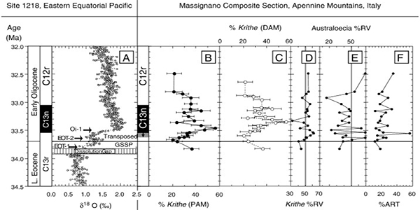 Biotic response of Tethyan bathyal ostracodes through the Eocene–Oligocene Transition: The composite faunal record from the Massicore and Massignano Global Stratotype Section and Point feature Image