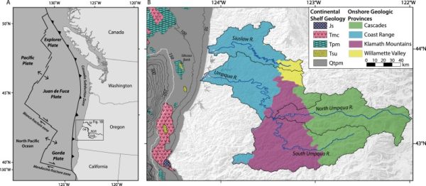 Regional maps of the study location in central Oregon, USA Photo: Marine Geology