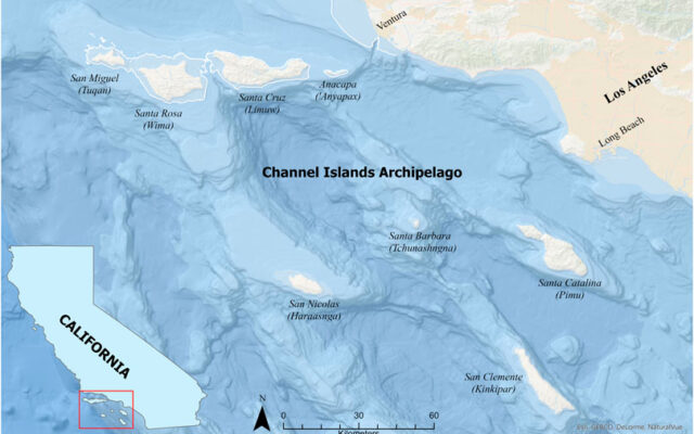 Figure showing the Channel Islands off the coast of Los Angeles